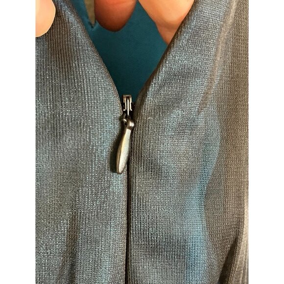 Retro Beaded Tulle Mini Dress 12P Blue Preppy HOCO Prom Chic Glam Jeweled 80s - Picture 8 of 10